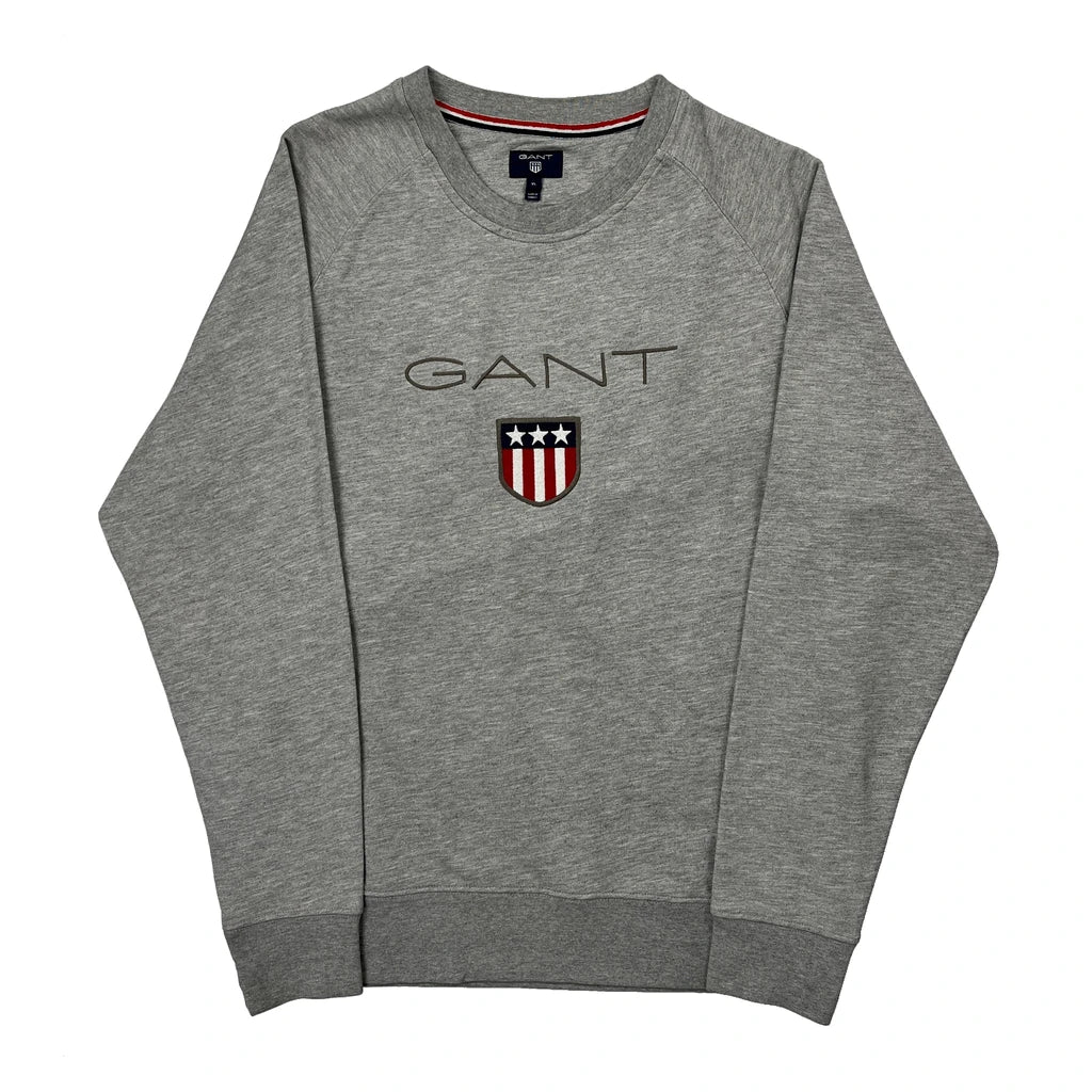 Shield Logo Gant Sweatshirt - XL Grey Cotton