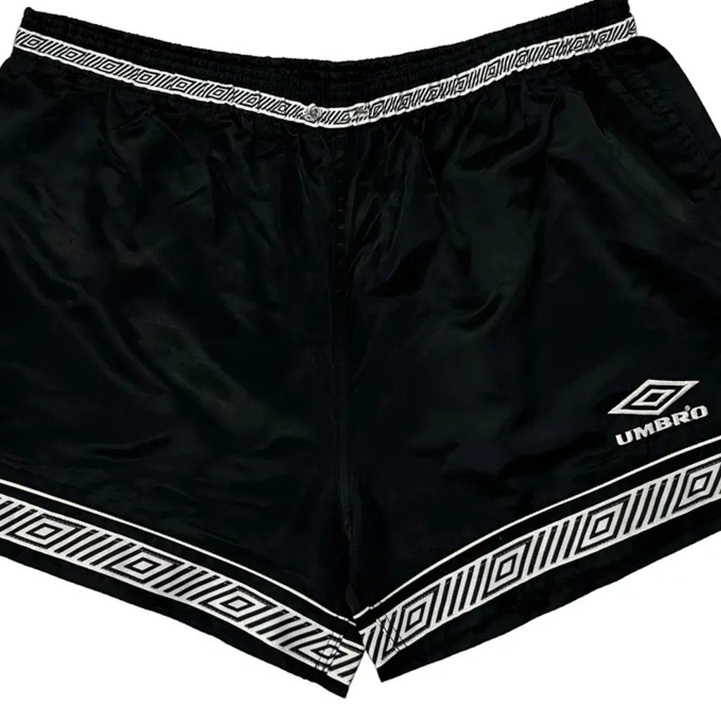 Shiny Polyester Umbro Sport Shorts - Small Black Polyester - Image 5