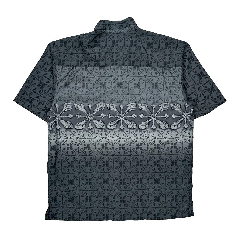 Shock Resistant Floral Hawaiian Shirt - Medium Grey Polyester - Image 2