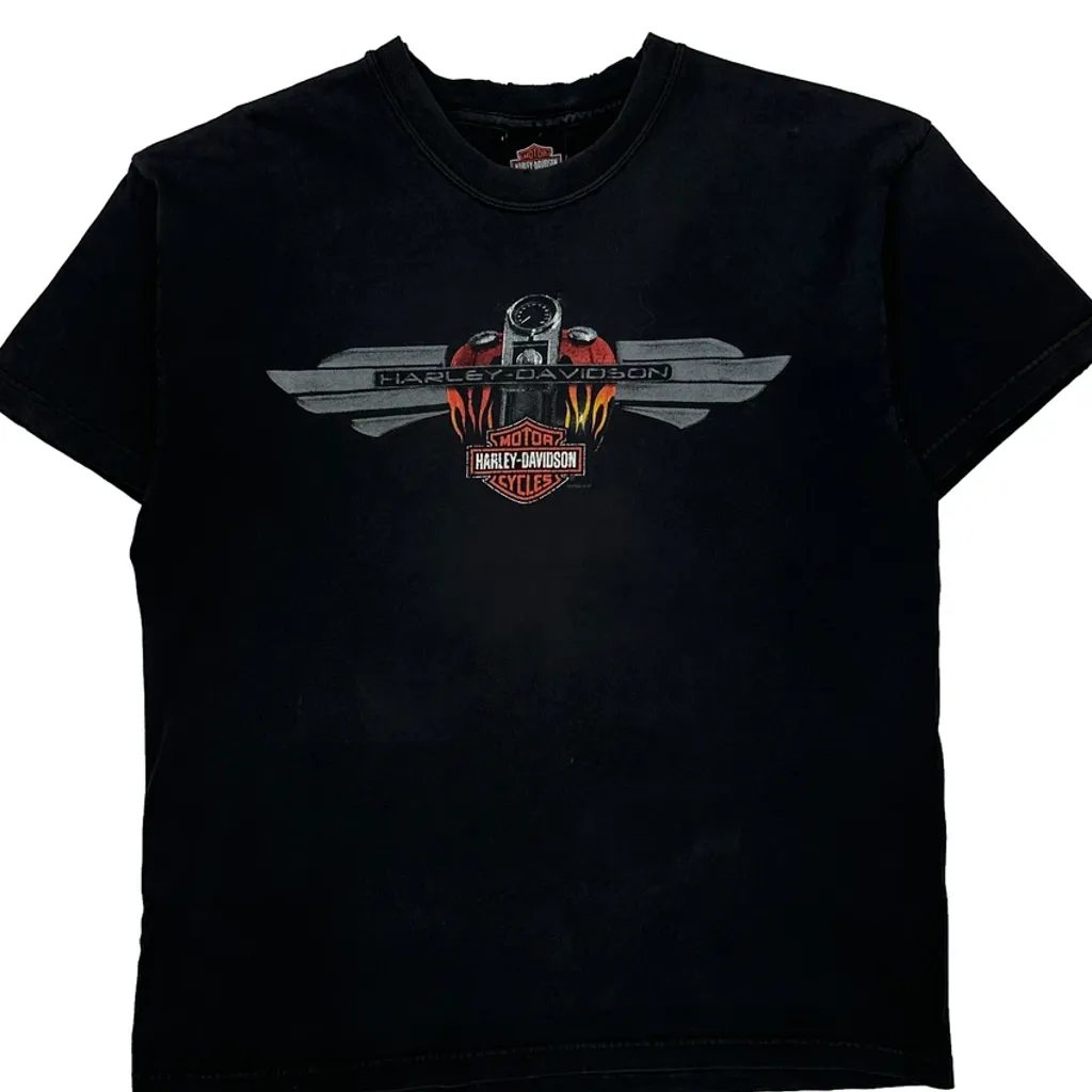 Shreveport Harley Davidson Graphic T-Shirt - Medium Black Cotton - Image 6