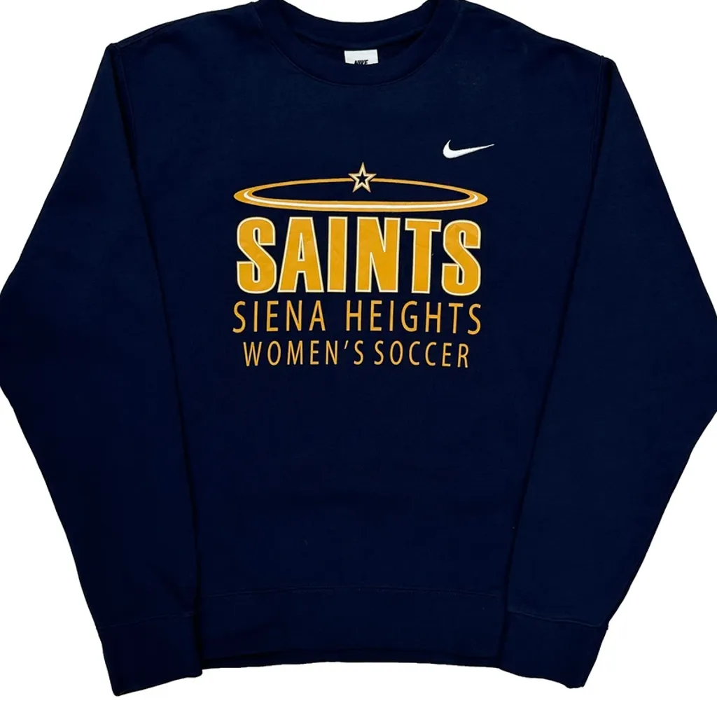 Siena Heights Women'S Soccer Nike Sweatshirt - Large Navy Cotton - Image 4