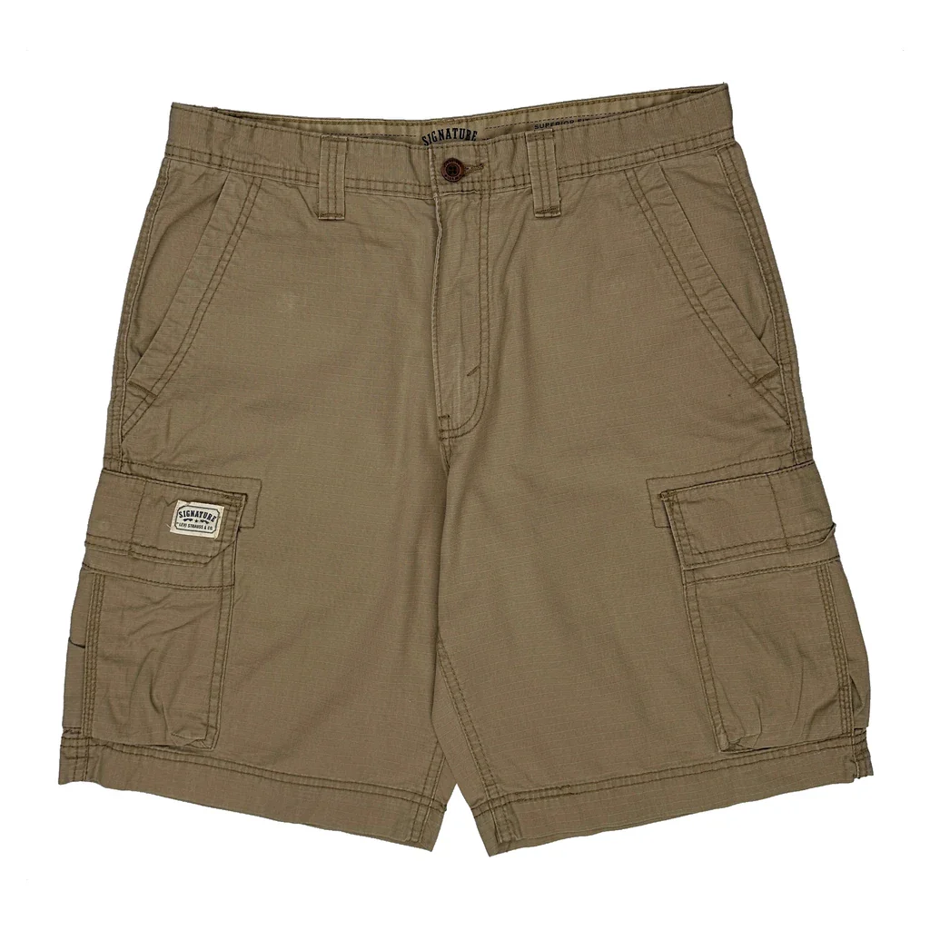 Signature By Levis Cargo Shorts - 34W 11L Beige Cotton - Image 2