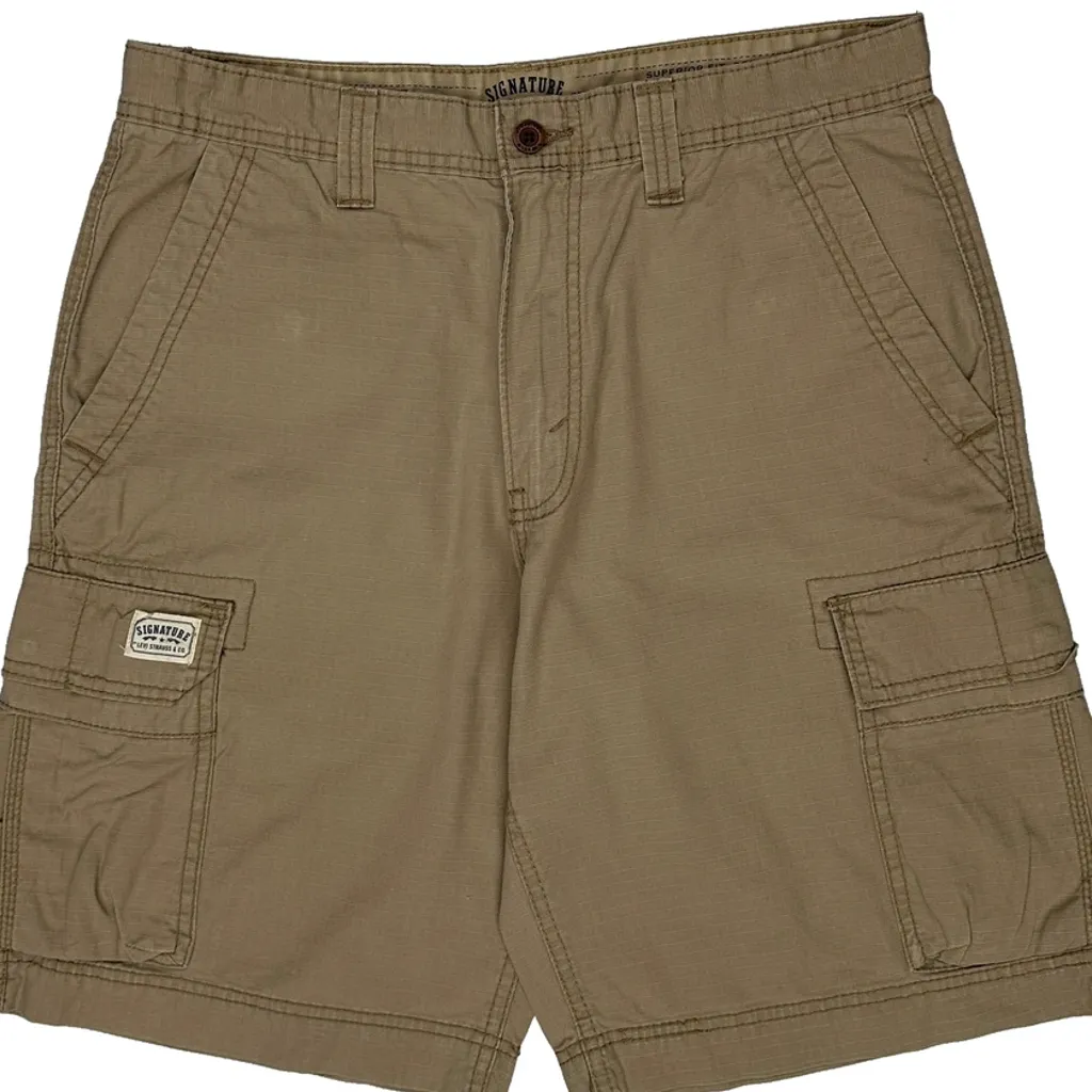 Signature By Levis Cargo Shorts - 34W 11L Beige Cotton - Image 9