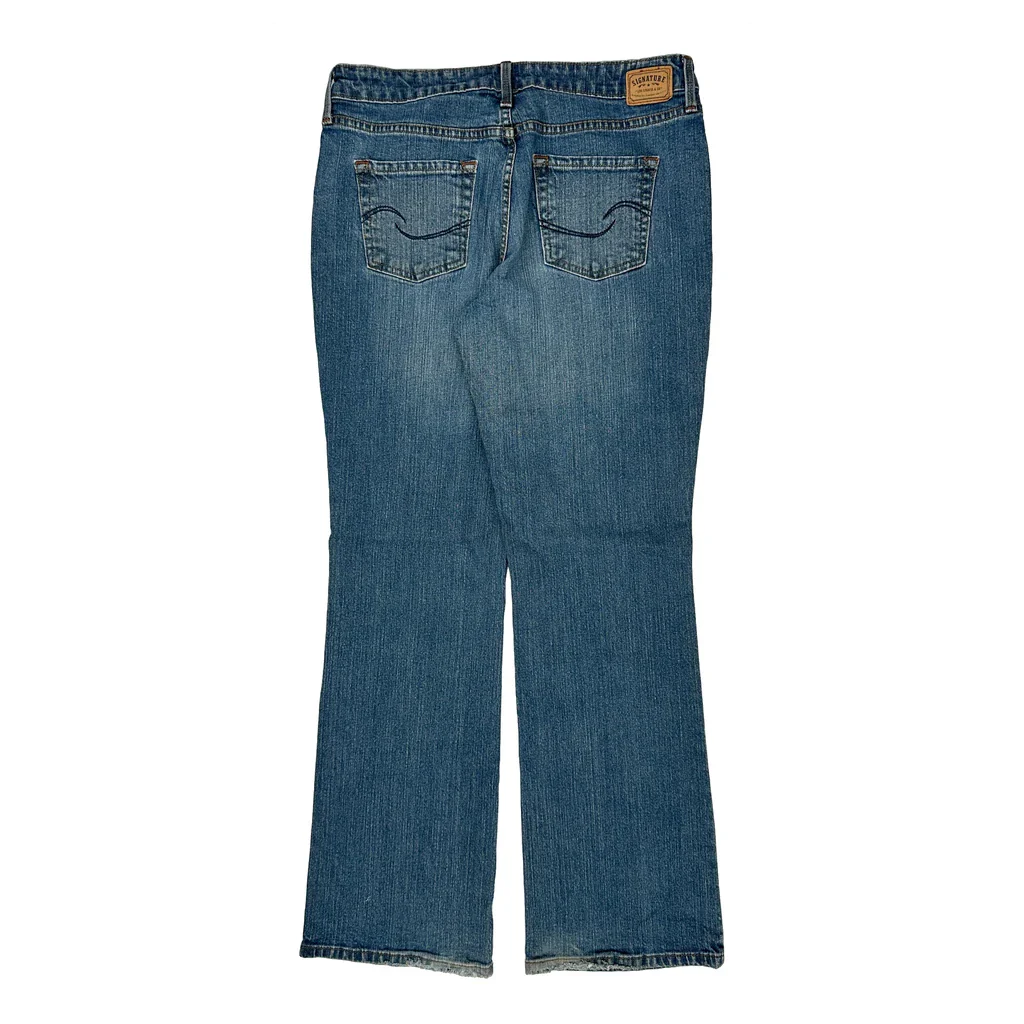Signature By Levis Boot Cut Jeans - 34W UK 14 Blue Cotton Blend