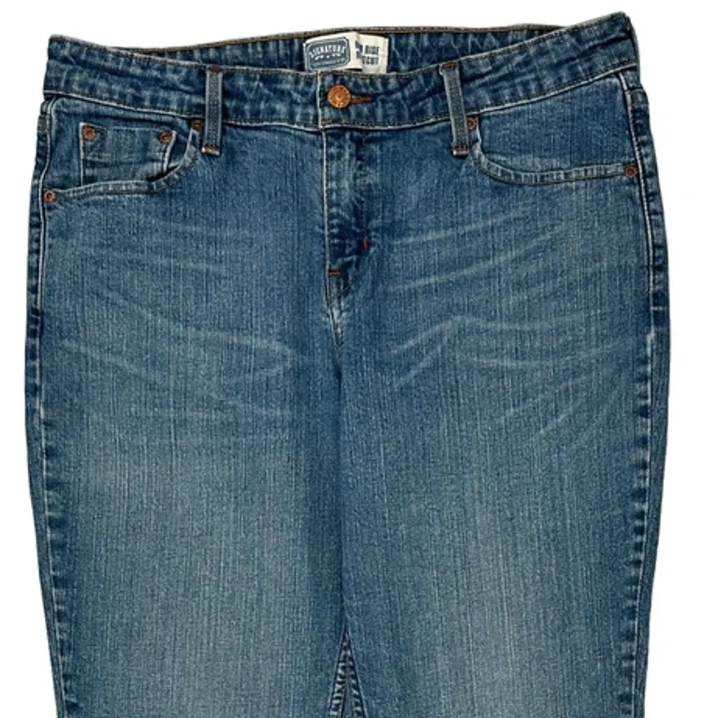 Signature By Levis Boot Cut Jeans - 34W UK 14 Blue Cotton Blend - Image 10