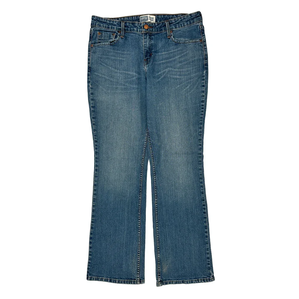 Signature By Levis Boot Cut Jeans - 34W UK 14 Blue Cotton Blend - Image 2