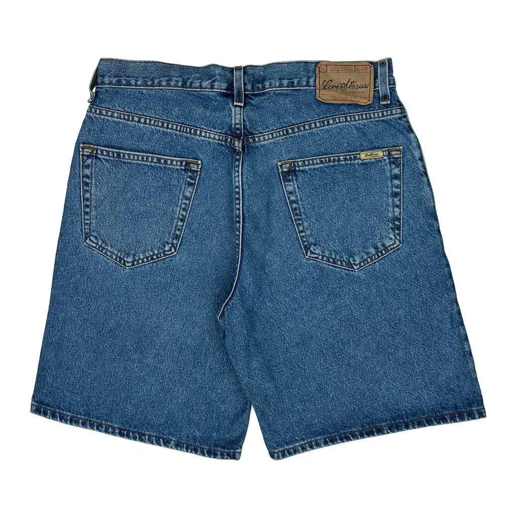 Signature Levis Baggy Denim Shorts - 34W 9L Blue Cotton