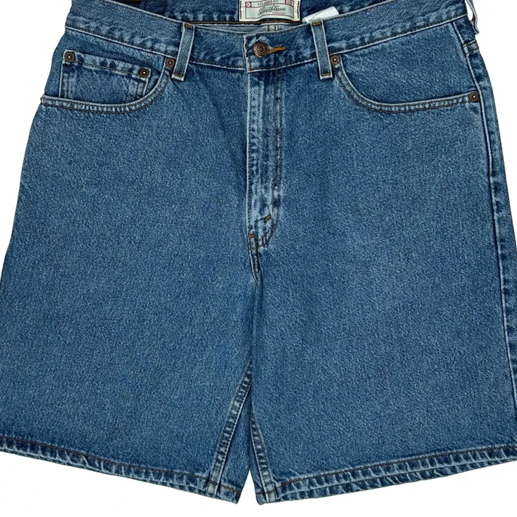 Signature Levis Baggy Denim Shorts - 34W 9L Blue Cotton - Image 10