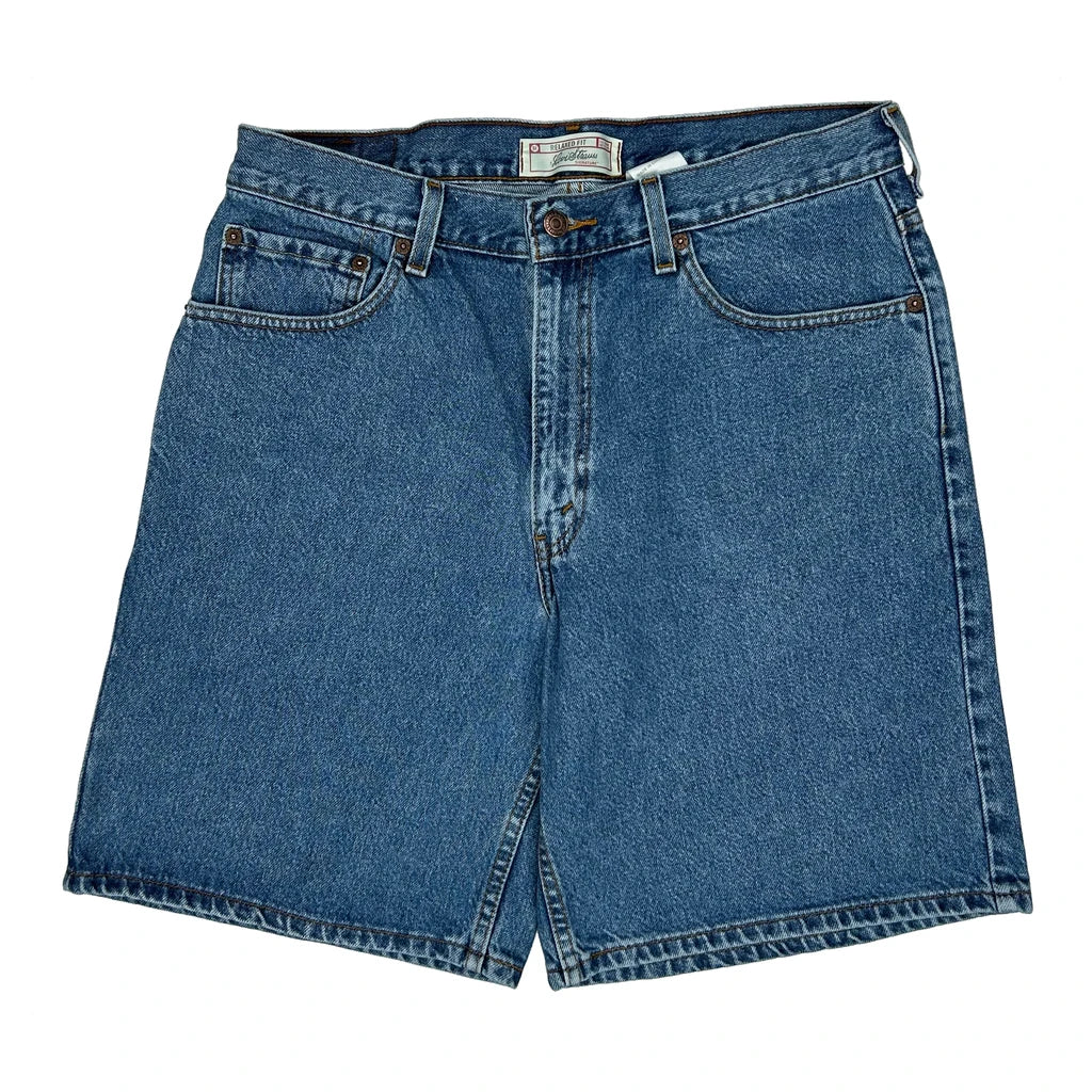 Signature Levis Baggy Denim Shorts - 34W 9L Blue Cotton - Image 2