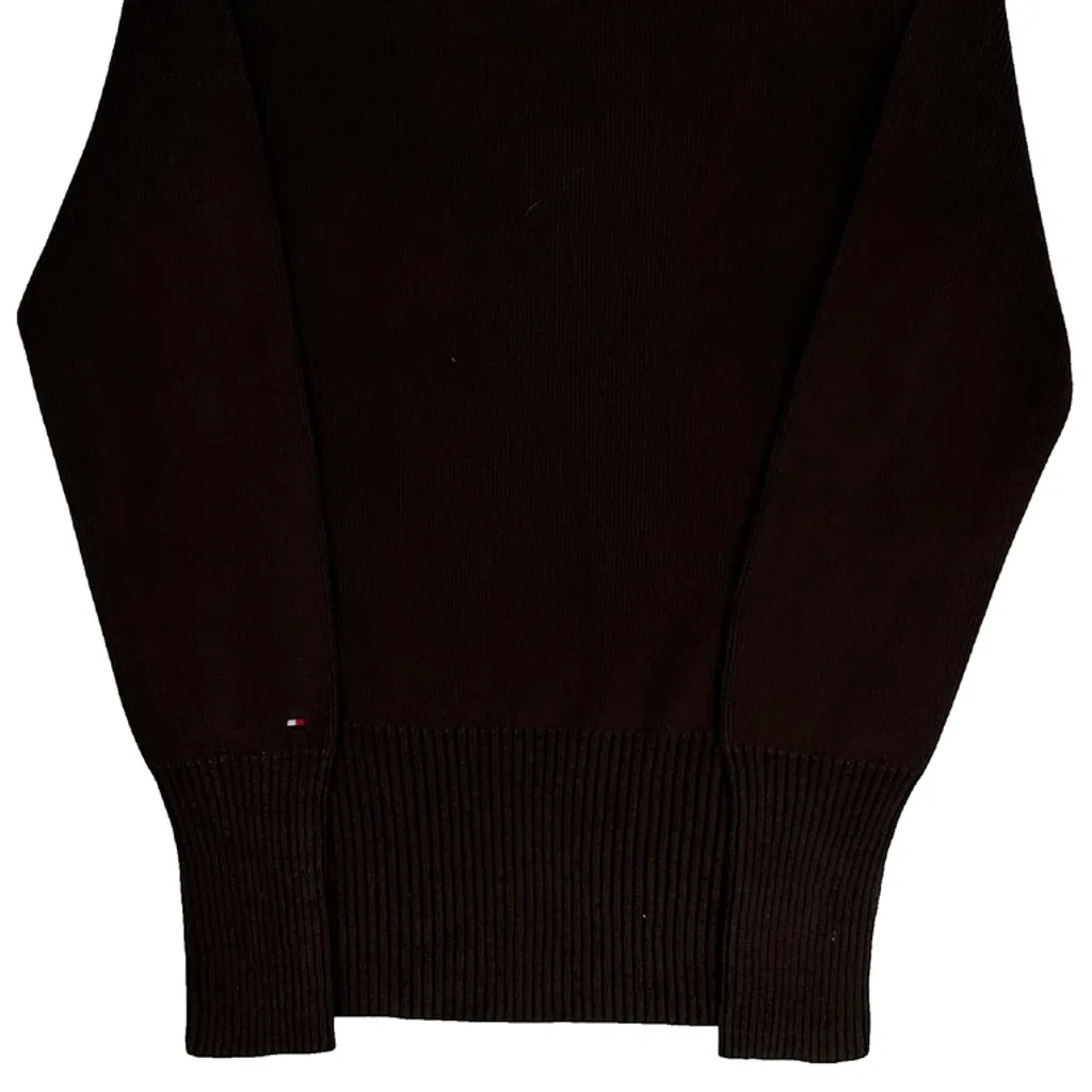 Signature Logo Tommy Hilfiger Jumper - Small Brown Cotton - Image 6