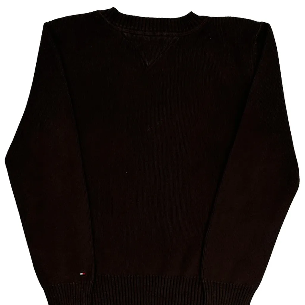 Signature Logo Tommy Hilfiger Jumper - Small Brown Cotton - Image 7