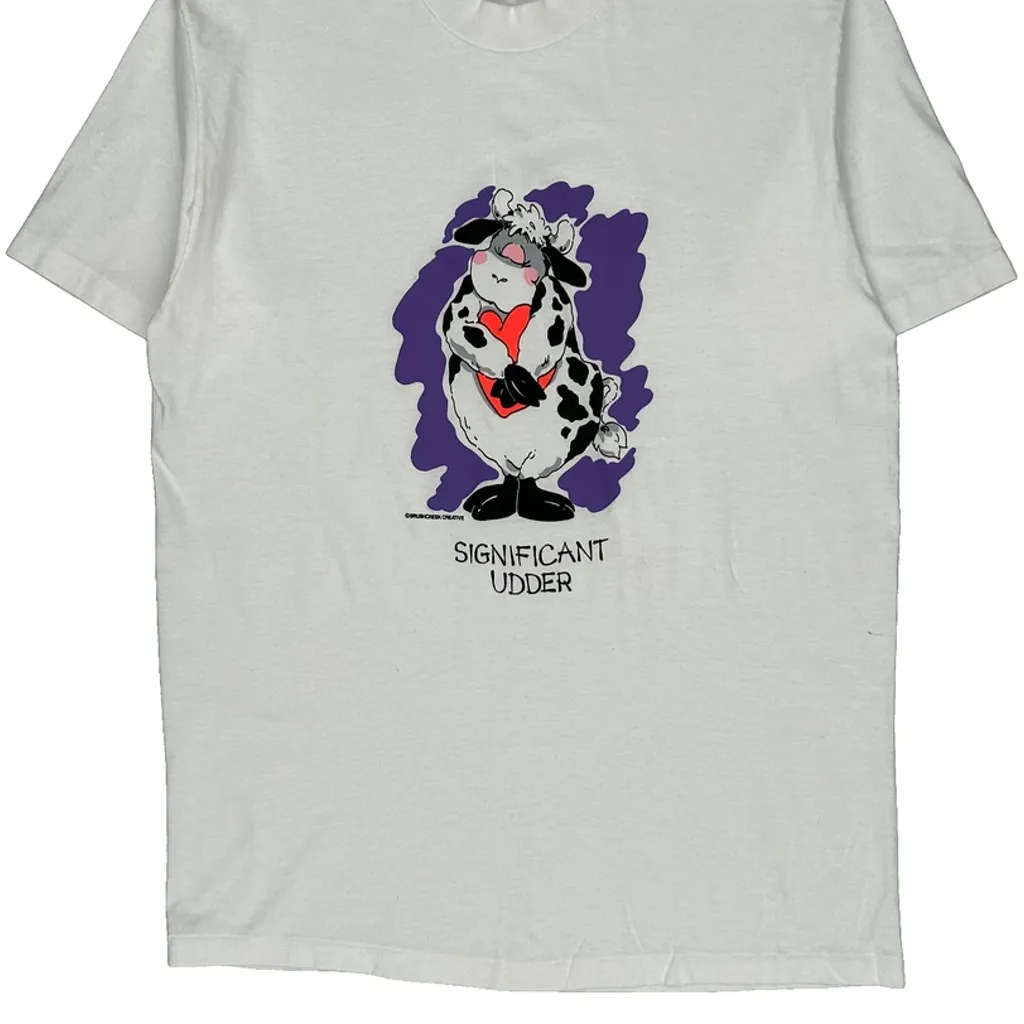 Significant Udder Sac Cartoon T-Shirt - XL White Cotton Blend - Image 4