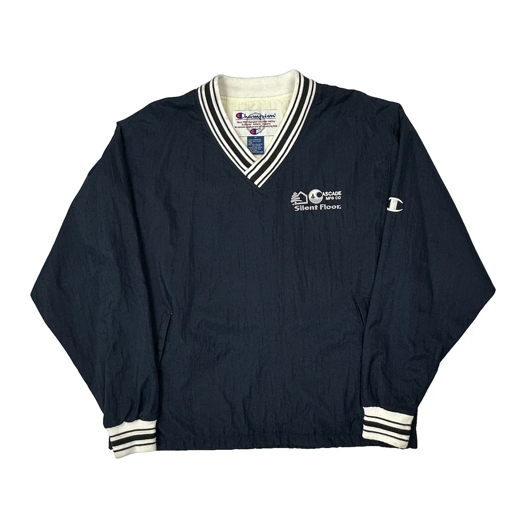 Silent Floors Champion Windbreaker - Medium Navy Nylon