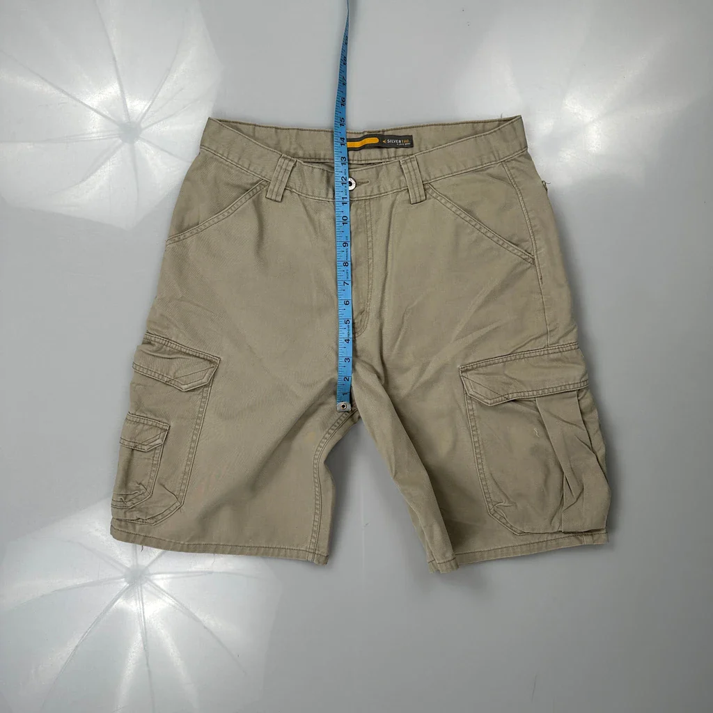 Silver Tab Levis Cargo Shorts - 32W 10L Beige Cotton - Image 4