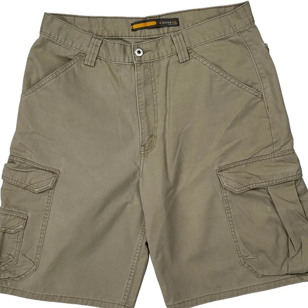 Silver Tab Levis Cargo Shorts - 32W 10L Beige Cotton - Image 9