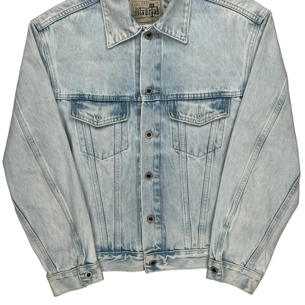 Silver Tab Levis Denim Jacket - XS Light Wash Denim - Image 4