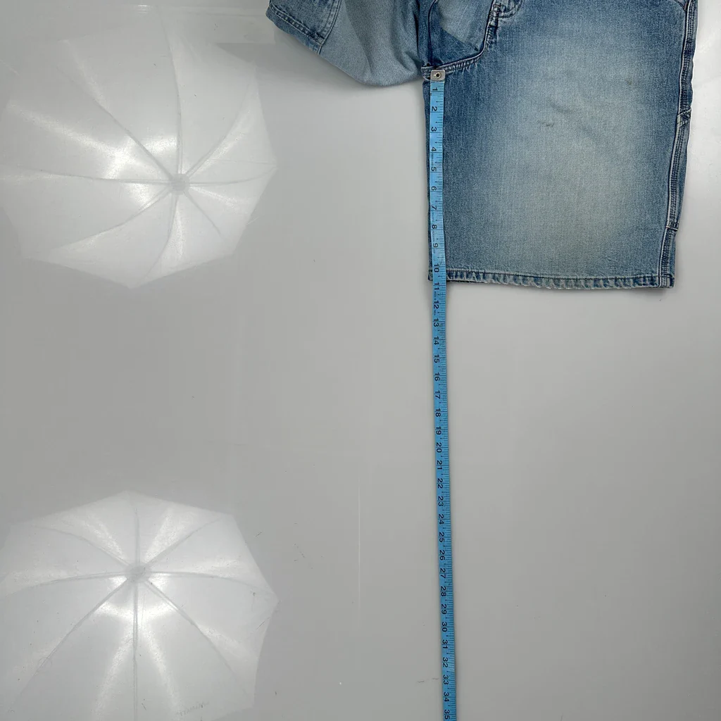 Silver Tab Levis Baggy Denim Shorts - 30W 10L Blue Cotton - Image 5