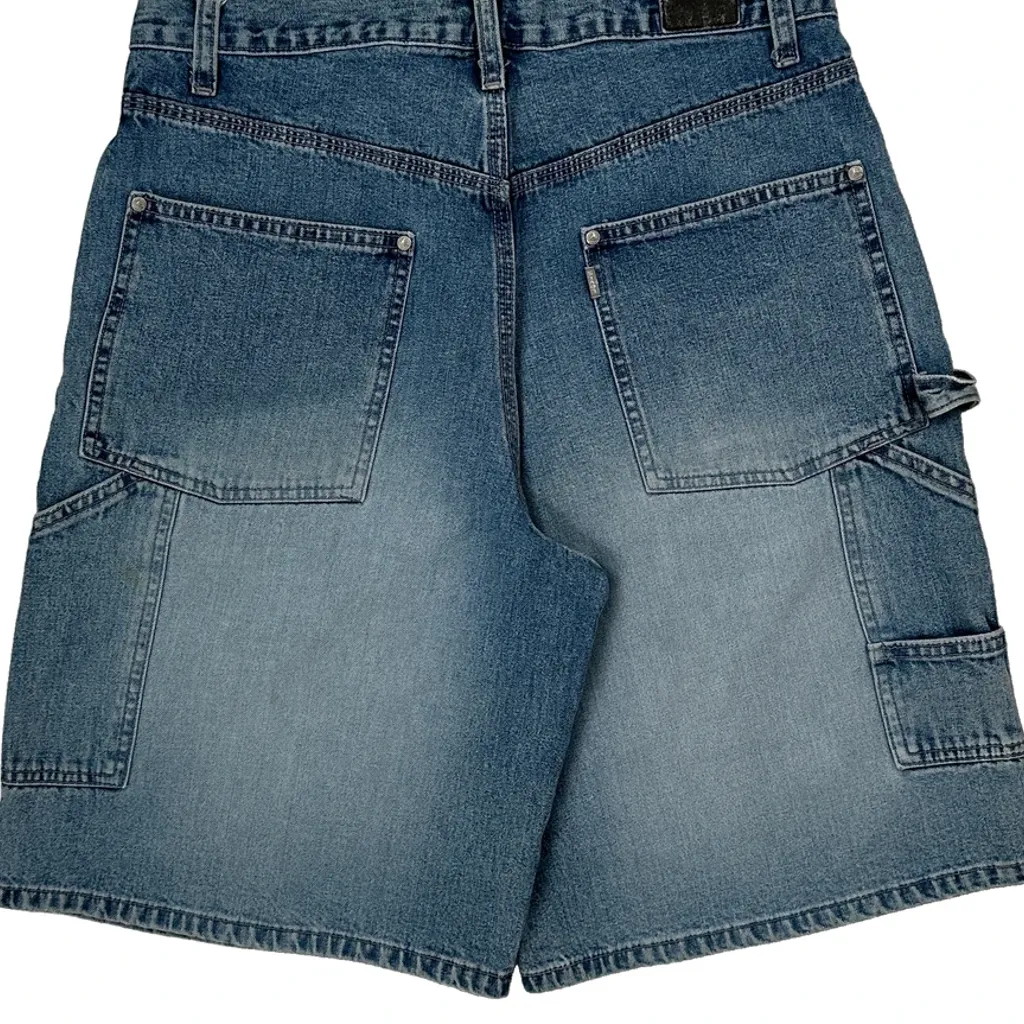 Silver Tab Levis Baggy Denim Shorts - 30W 10L Blue Cotton - Image 7