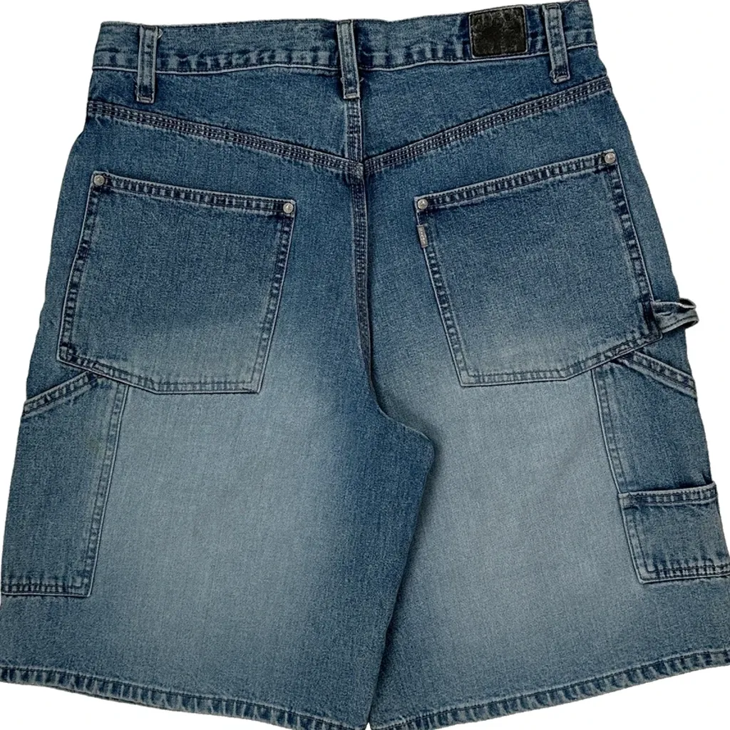 Silver Tab Levis Baggy Denim Shorts - 30W 10L Blue Cotton - Image 8