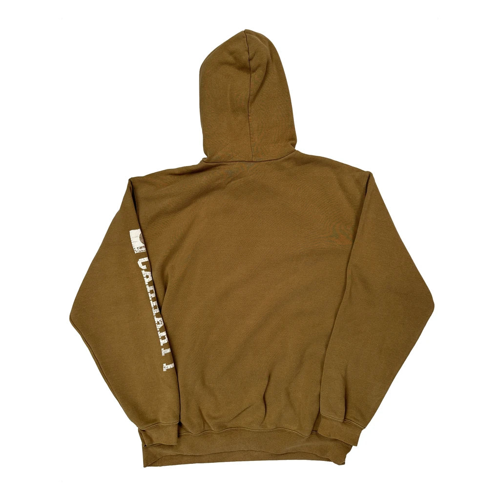 Since 1889 Carhartt Spellout Hoodie - XL Brown Cotton Blend - Image 2