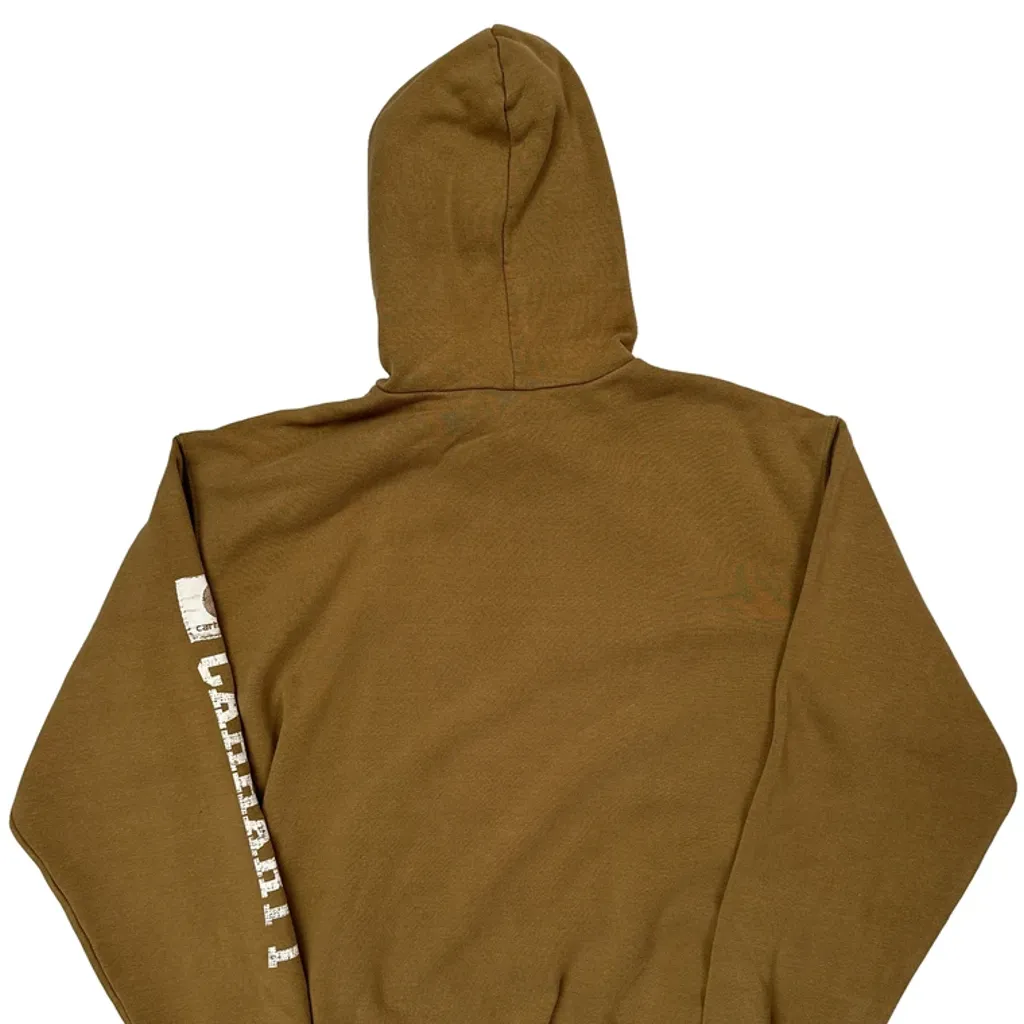 Since 1889 Carhartt Spellout Hoodie - XL Brown Cotton Blend - Image 6