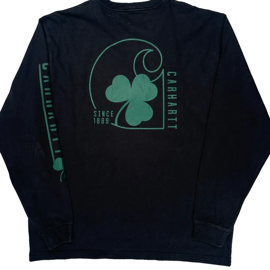 Since 1889 Carhartt Graphic Long Sleeve T-Shirt - Large Black Cotton - Image 7