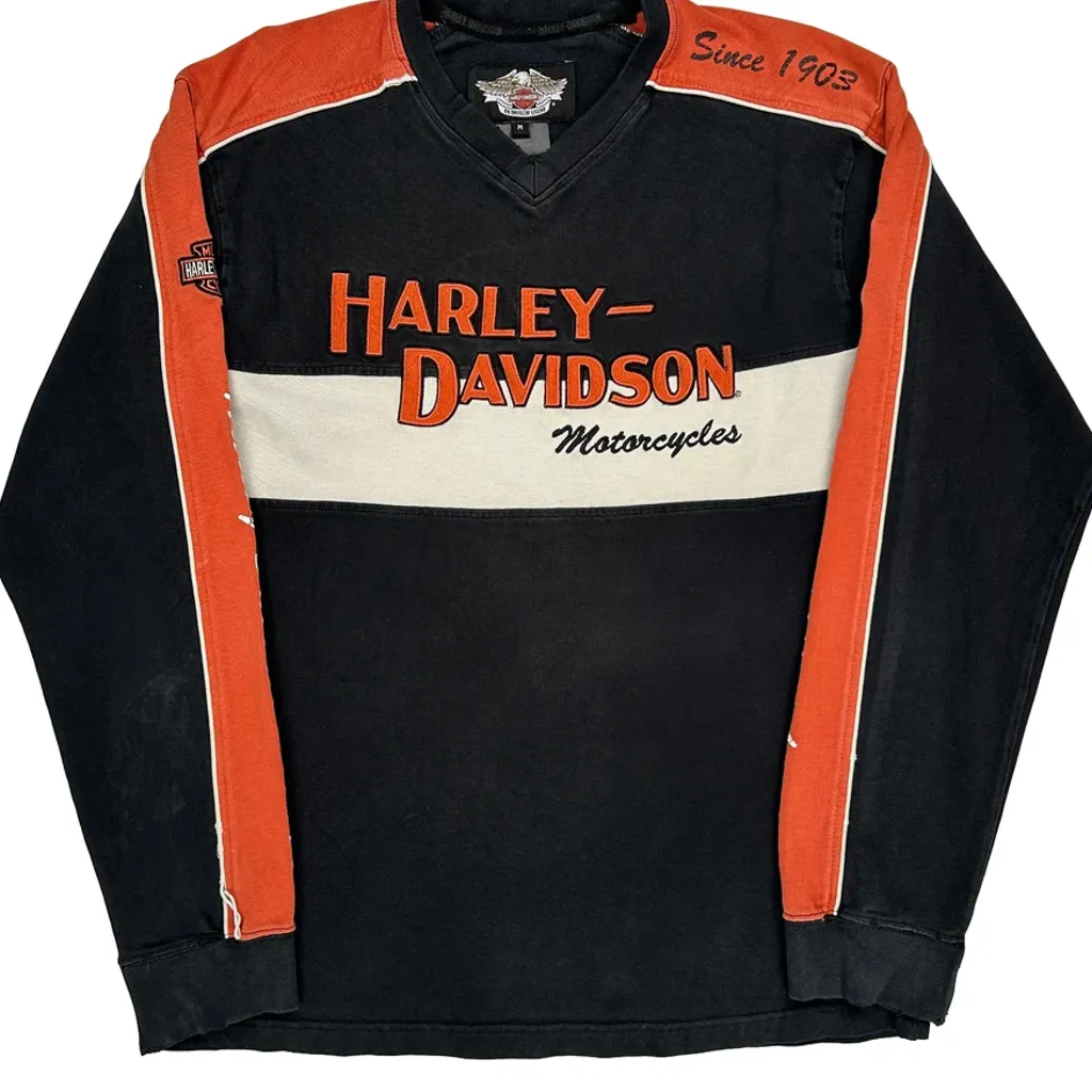 Since 1903 Harley Davidson Spellout Long Sleeve T-Shirt - Medium Black Cotton - Image 4