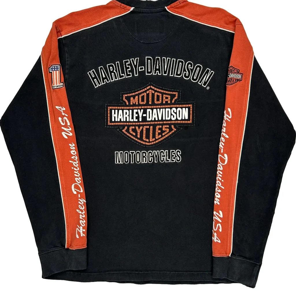 Since 1903 Harley Davidson Spellout Long Sleeve T-Shirt - Medium Black Cotton - Image 6