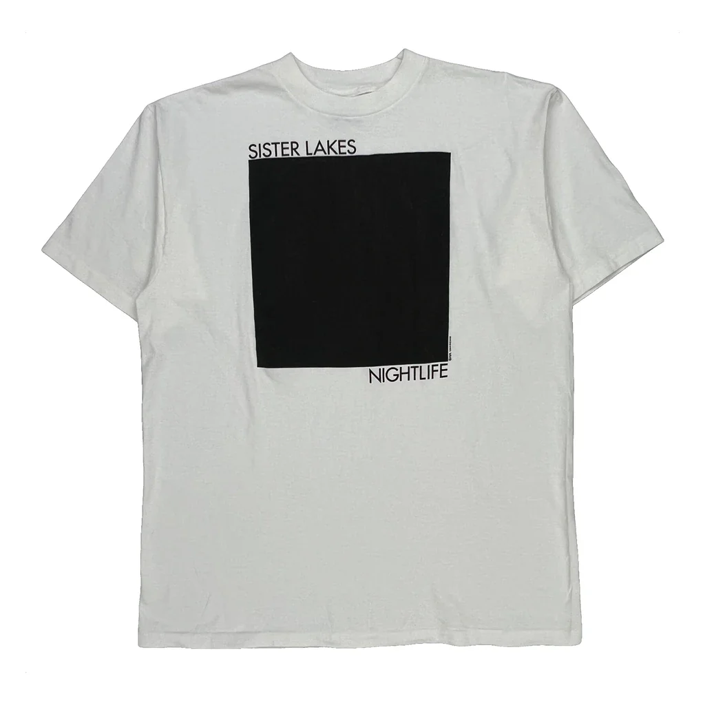 Sister Lakes Nightlife All Sport Graphic T-Shirt - XL White Cotton