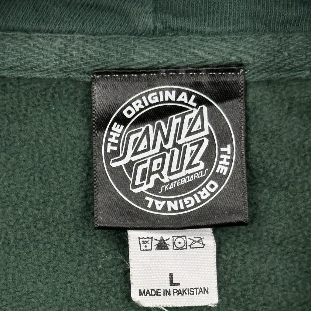 Skateboarding Santa Cruz Hoodie - Large Green Cotton - Image 3