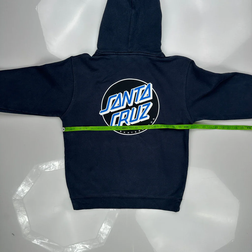 Skateboarding Santa Cruz Hoodie - Medium Navy Cotton - Image 3