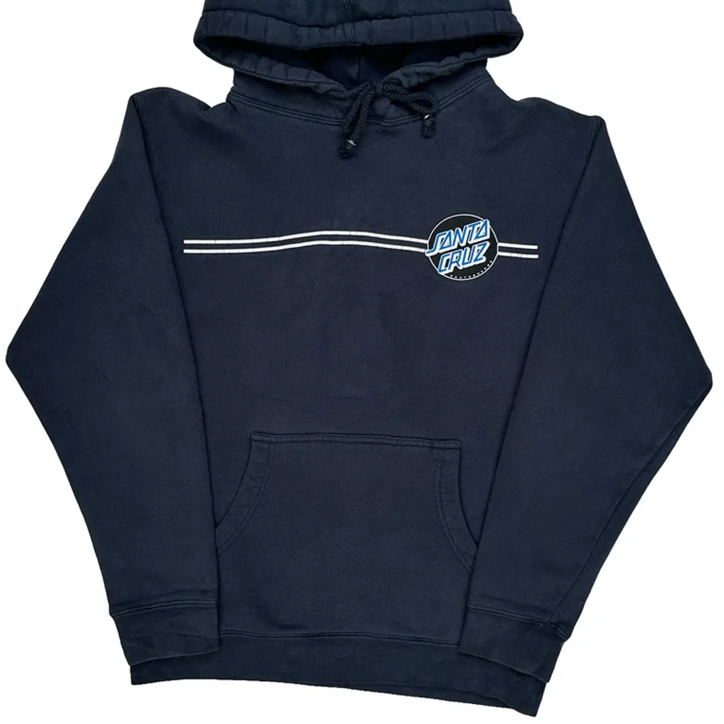 Skateboarding Santa Cruz Hoodie - Medium Navy Cotton - Image 4