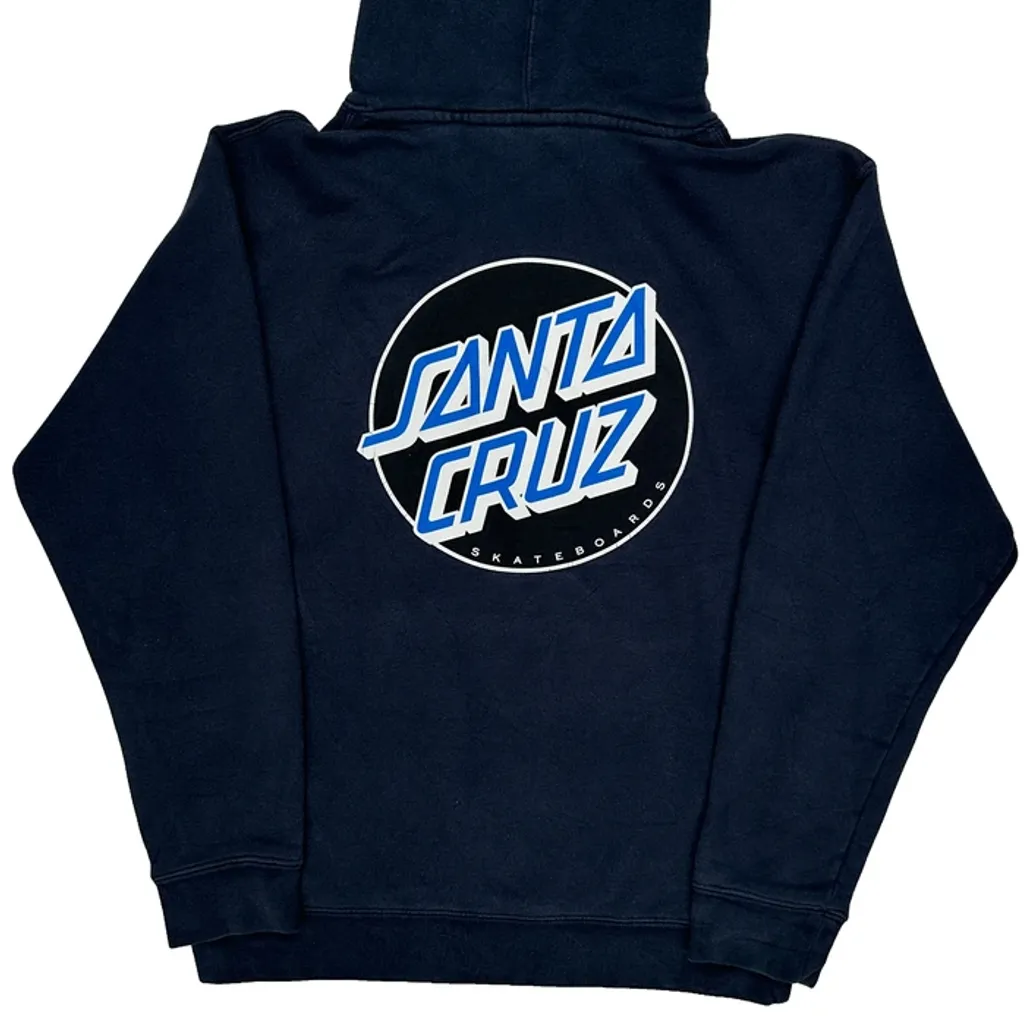Skateboarding Santa Cruz Hoodie - Medium Navy Cotton - Image 7