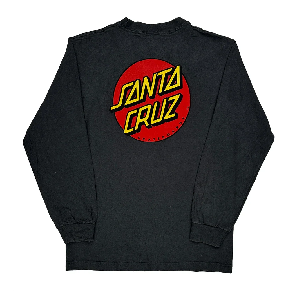 Skateboarding Santa Cruz Long Sleeve T-Shirt - Small Black Cotton - Image 2