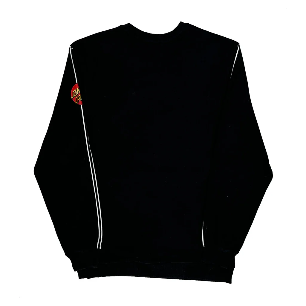 Skateboarding Santa Cruz Striped Sweatshirt - Small Black Cotton - Image 2