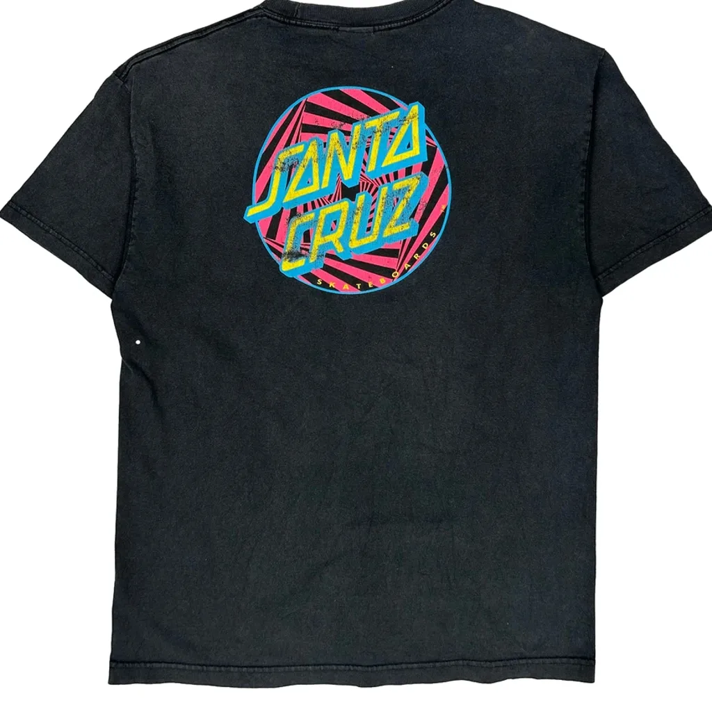 Skateboarding Santa Cruz Graphic T-Shirt - Large Black Cotton - Image 6
