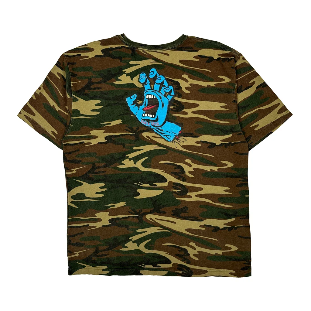 Skateboarding Santa Cruz Camo T-Shirt - XL Camo Cotton - Image 2