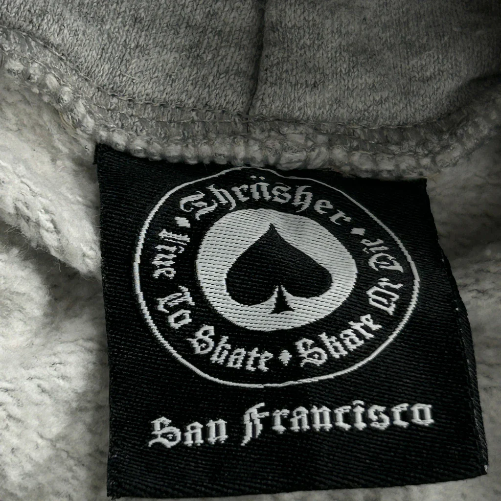Skateboarding Thrasher Graphic Hoodie - Small Gray Cotton Blend - Image 3