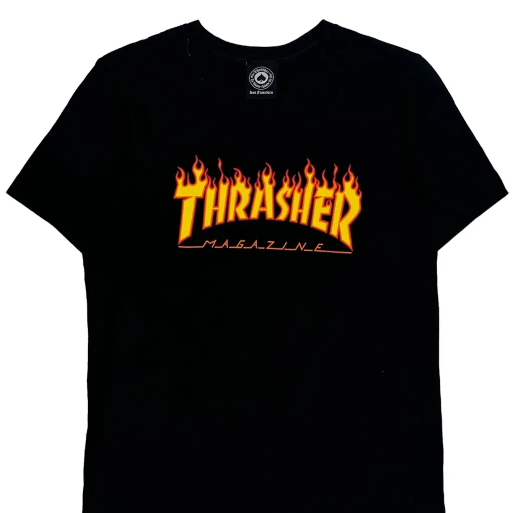 Skateboarding Thrasher Graphic T-Shirt - XS Black Cotton - Image 6