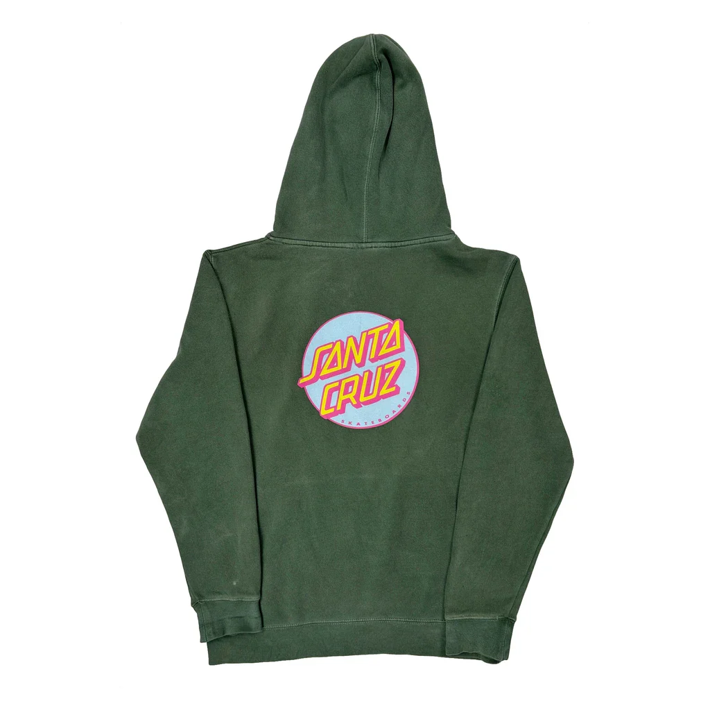 Skateboards Santa Cruz Graphic Hoodie - Small Green Cotton - Image 2