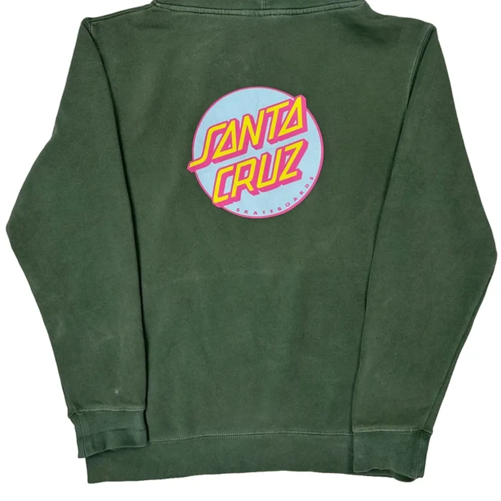 Skateboards Santa Cruz Graphic Hoodie - Small Green Cotton - Image 6