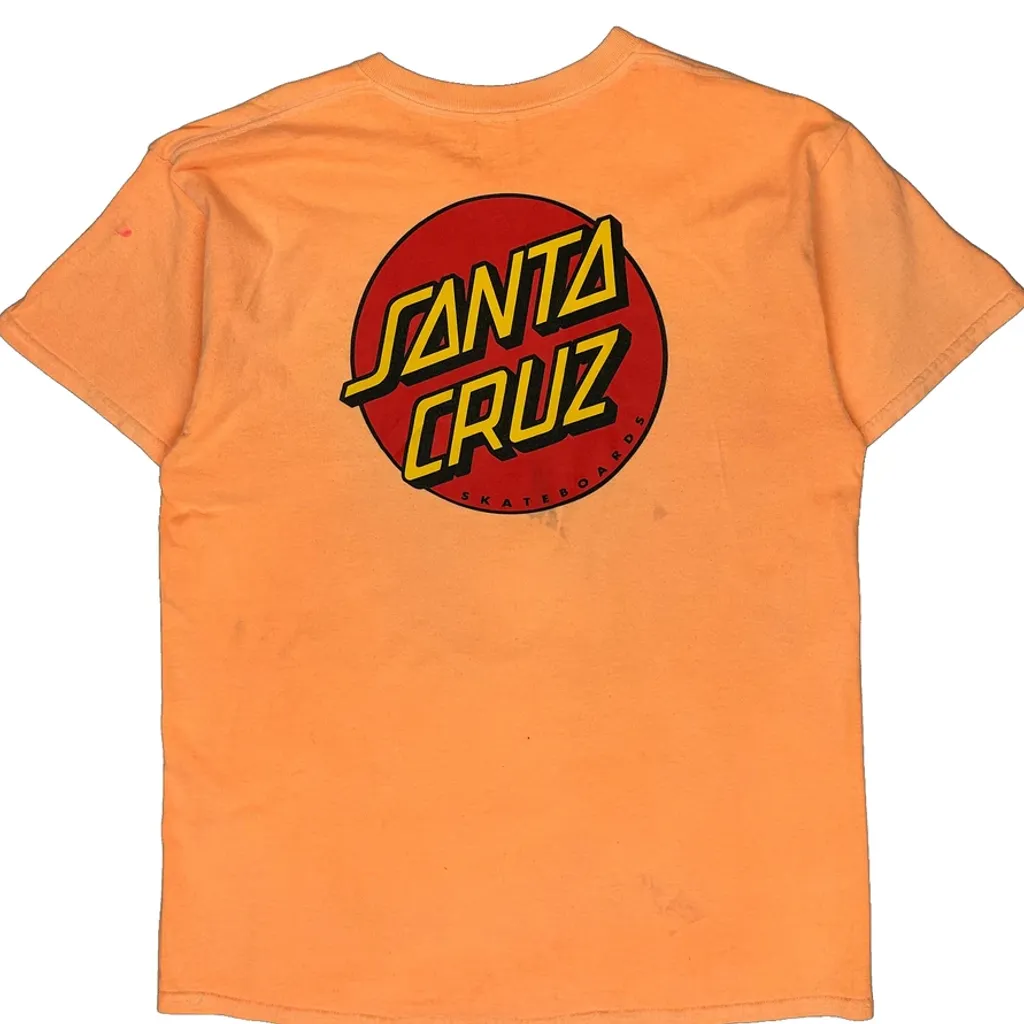 Skateboards Santa Cruz T-Shirt - Large Orange Cotton - Image 6