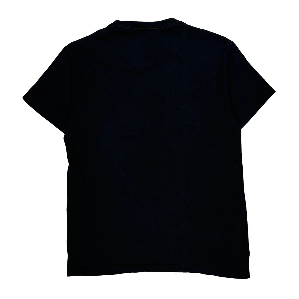 Skeleton Guitarist Liquid Blue Graphic T-Shirt - Medium Black Cotton - Image 2