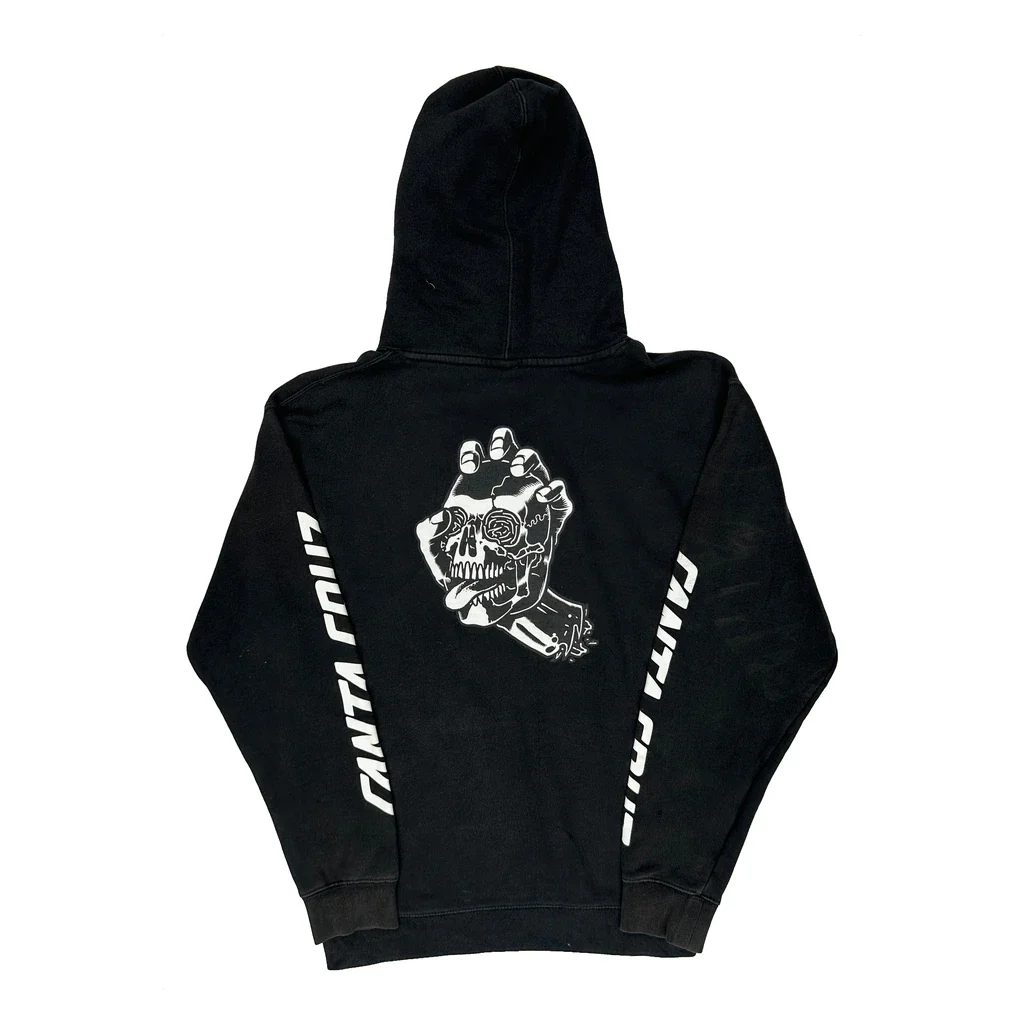 Skeleton Hand Santa Cruz Graphic Hoodie - Medium Black Cotton - Image 2