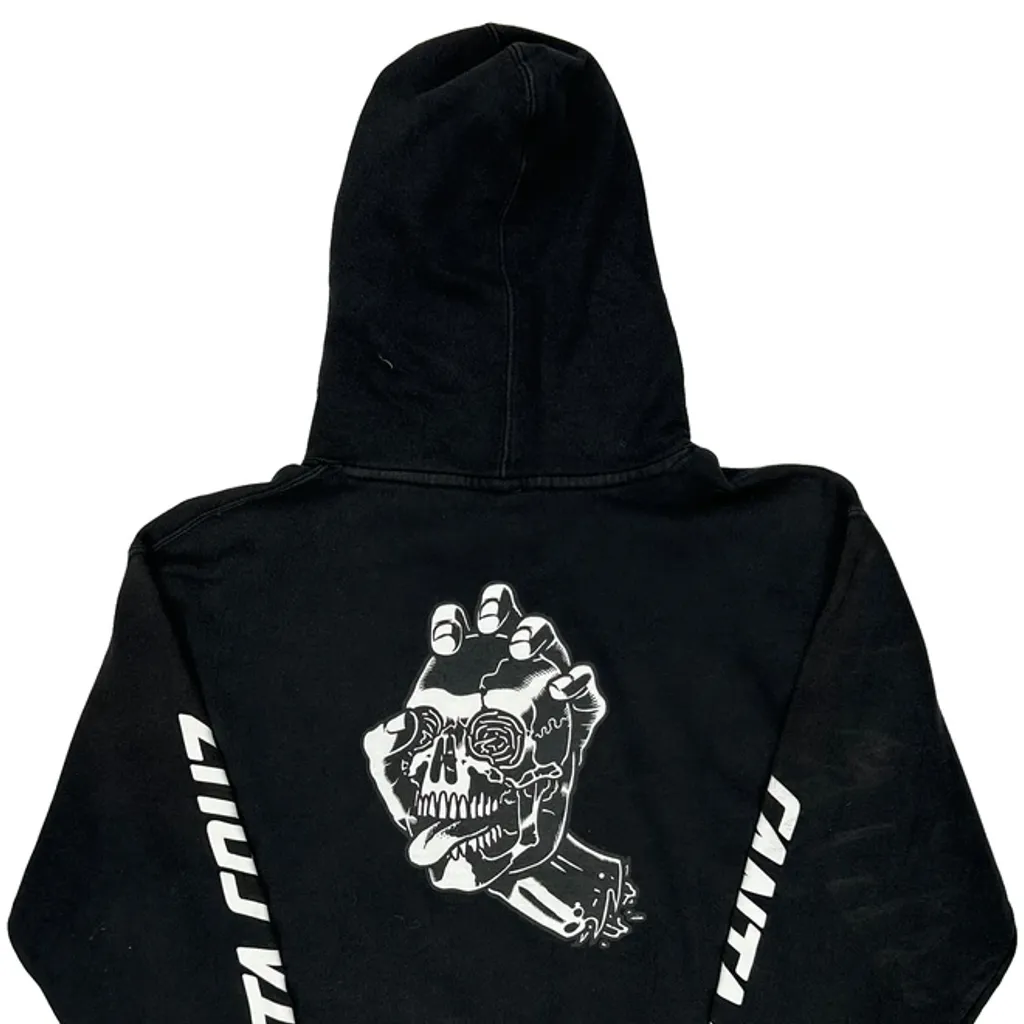 Skeleton Hand Santa Cruz Graphic Hoodie - Medium Black Cotton - Image 7