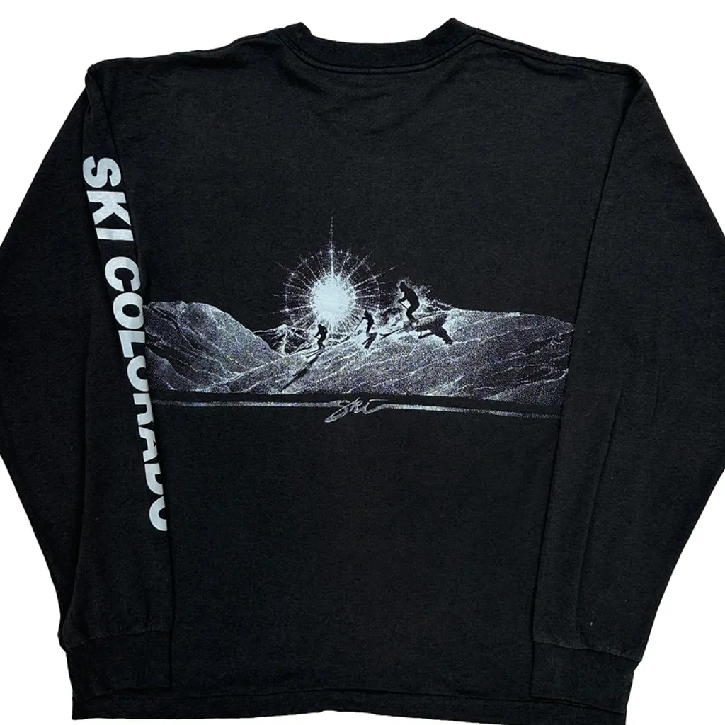 Ski Colorado Anvil Single Stitch Long Sleeve T-Shirt - XL Black Cotton Blend - Image 6