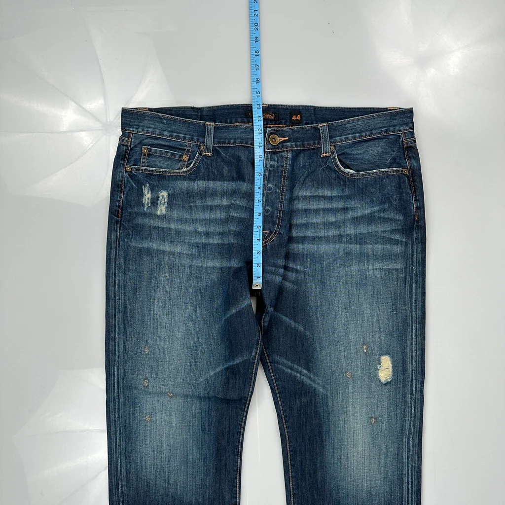 Skull And Roses Embroidery Ed Hardy Jeans - 42W 32L Blue Cotton - Image 4