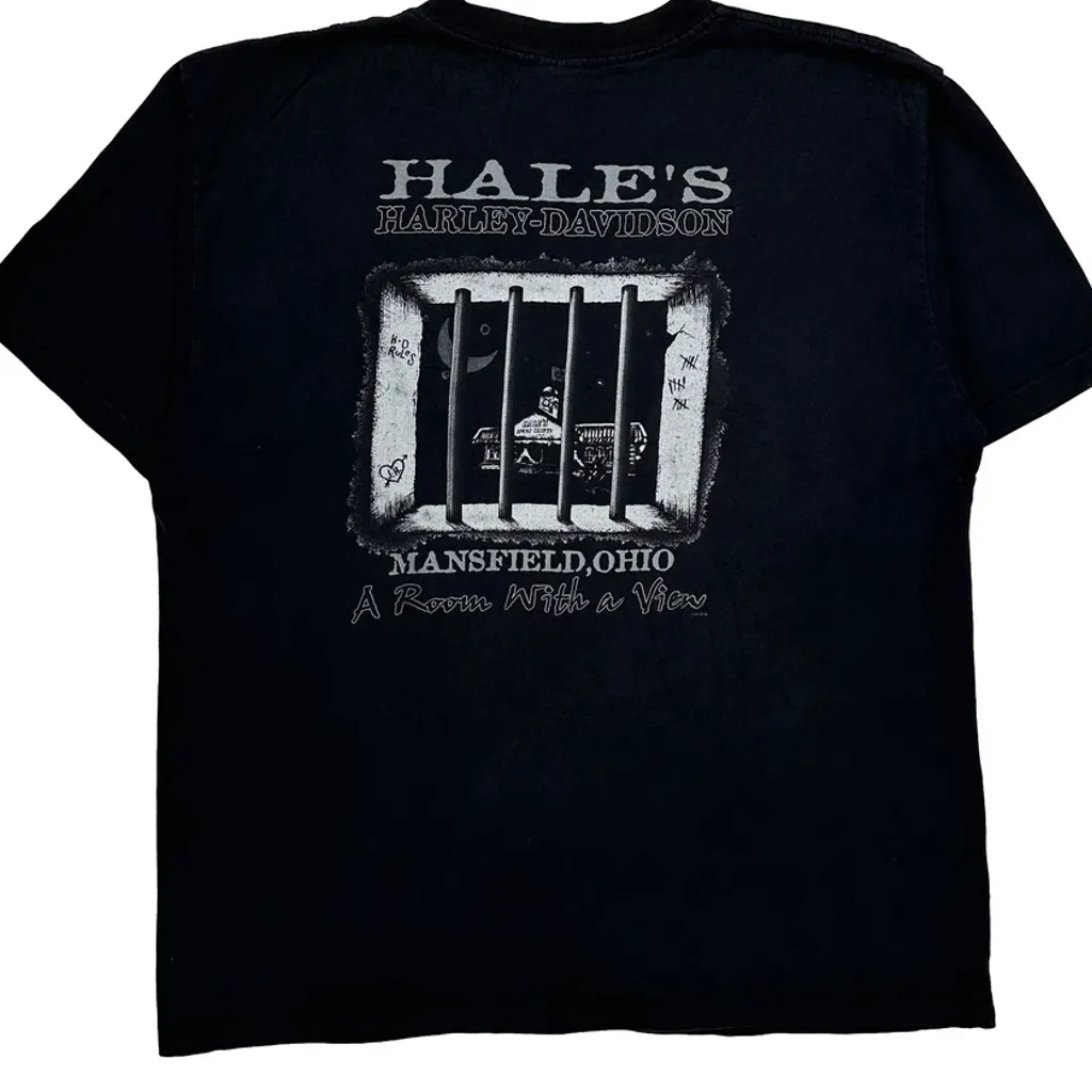 Skull Design Harley Davidson Graphic T-Shirt - 2XL Black Cotton - Image 7
