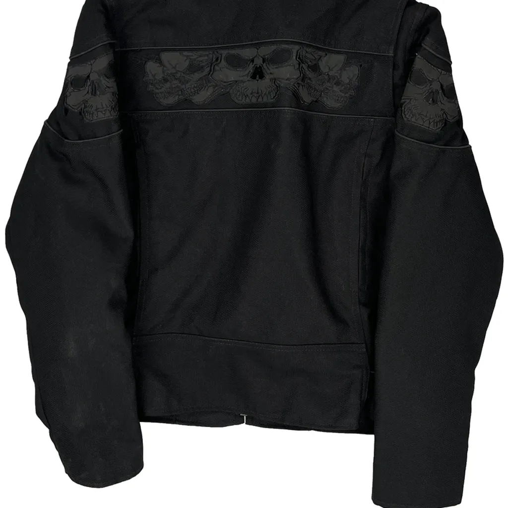 Skull Design Milwaekee Performance Motorcycle Jacket - Medium Black Polyester - Image 7