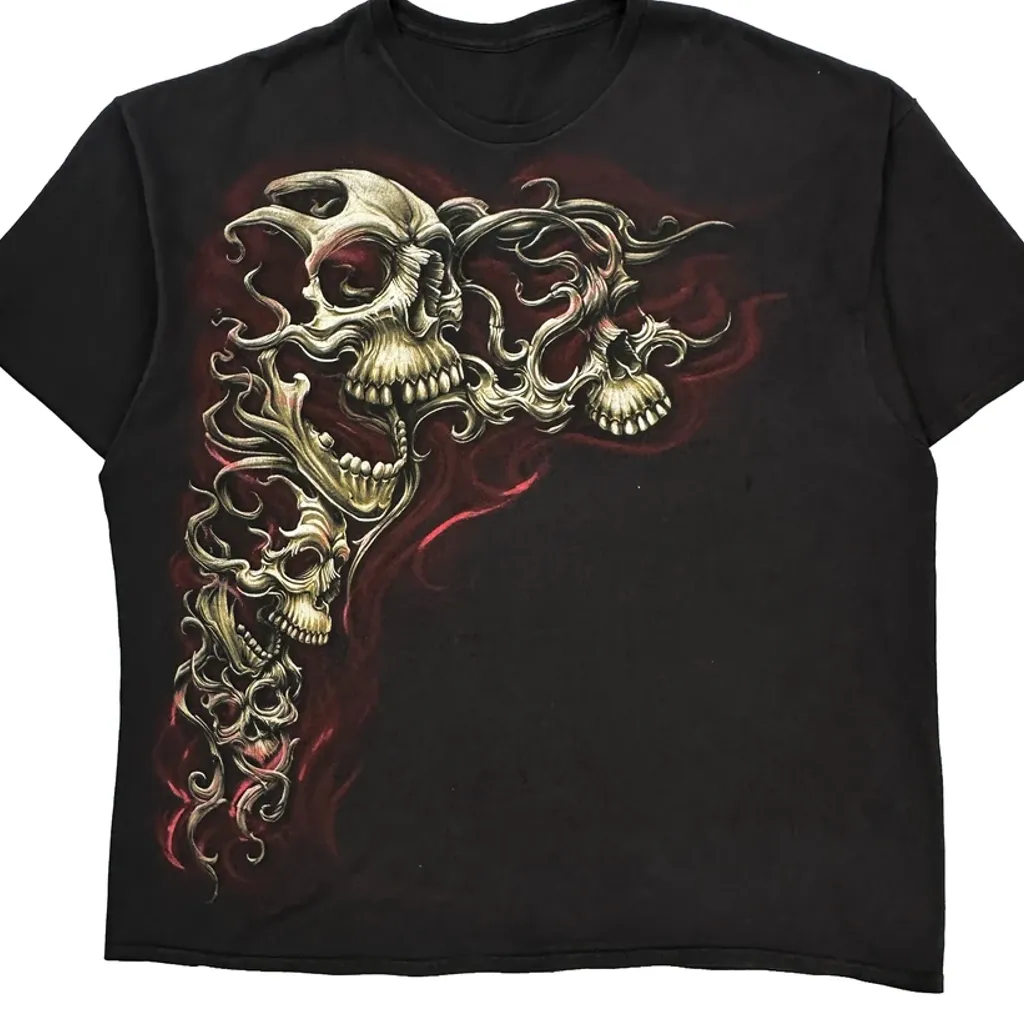 Skull Design Unbranded Graphic T-Shirt - 2XL Black Cotton - Image 4